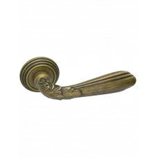 Дверная ручка на круглой розетке ADDEN BAU Fiore V207 Aged bronze состаренная бронза