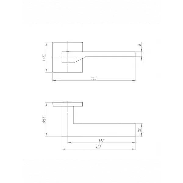 Ручка Ajax (Аякс) раздельная K.JS51.CLEVER SN-3 матовый никель