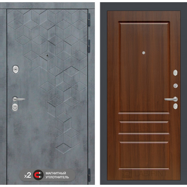 Входная дверь Бетон 03 - Орех бренди