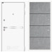 Входная дверь Лайн WHITE 25 - Бетон светлый, черный молдинг