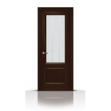 Дверь СитиДорс модель Малахит-1 цвет Венге стекло