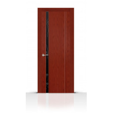 Дверь СитиДорс модель Бриллиант-1 цвет Красное дерево триплекс чёрный