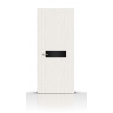 Дверь СитиДорс модель Турин-1 цвет Ясень белый триплекс чёрный