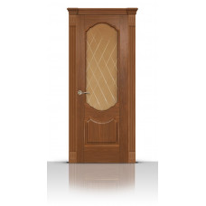 Дверь СитиДорс модель Гиацинт цвет Американский орех стекло Ромб