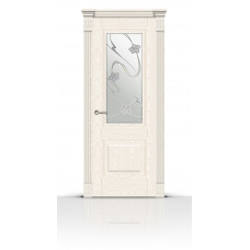 Дверь СитиДорс модель Элеганс-1 цвет Ясень белый стекло Очарование