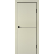 Дверь P-19 черный молдинг PET, кромка ABS черная c 4-х ст. Бежевый матовый