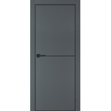 Дверь P-19 черный молдинг PET, кромка ABS черная c 4-х ст. Графит матовый
