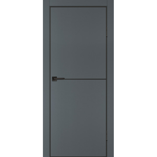 Дверь P-19 черный молдинг PET, кромка ABS черная c 4-х ст. Графит матовый