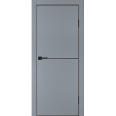 Дверь P-19 черный молдинг PET, кромка ABS черная c 4-х ст. Серый матовый