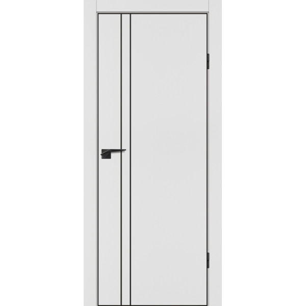 Дверь P-20 черный молдинг PET, кромка ABS черная c 4-х ст. Белый матовый