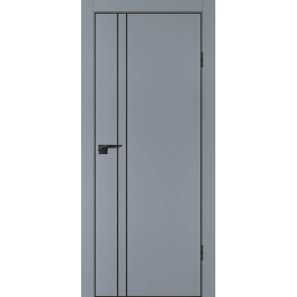 Дверь P-20 черный молдинг PET, кромка ABS черная c 4-х ст. Серый матовый