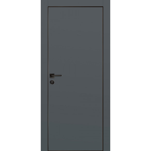 Дверь PX-1 черная кромка с 4-х ст. Графит матовый