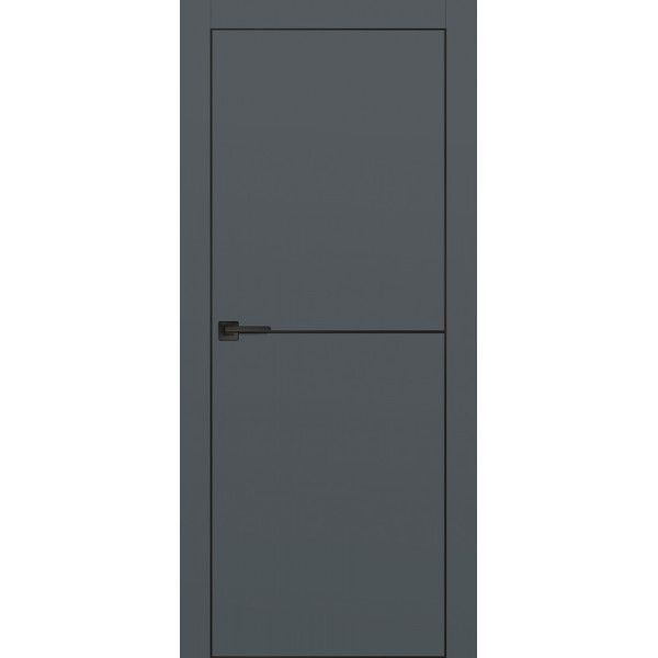 Дверь PX-19 черная кромка с 4-х ст. Графит матовый